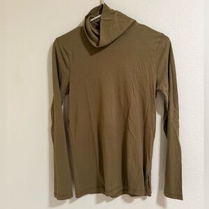 J.Crew Tissue T Turtleneck Long Sleeve Top Olive Green Size M